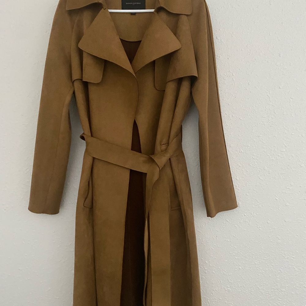 Faux Suede trench coat
